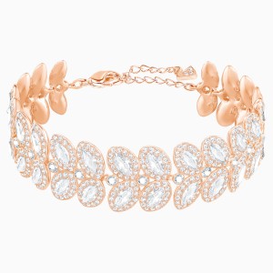 Bransoletka Baron, biała, powłoka w odcieniu różowego złota