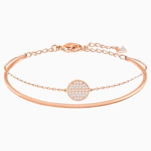 Bransoletka Ginger, biała, powłoka w odcieniu różowego złota