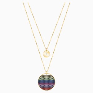 Ginger Layered Pendant, Multi-colored, Gold-tone plated