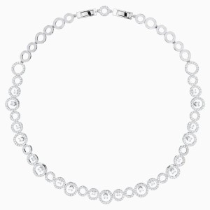 Creativity Necklace, White, Rhodium plated