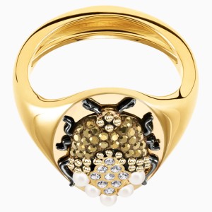 Magnetic Signet Ring, Multi-colored, Mixed metal finish