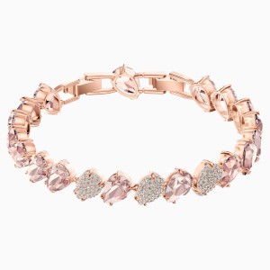 Mix Bracelet, Pink, Rose-gold tone plated