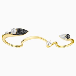 Most Cocktail Palm Ring, Multi-colored, Gold-tone plated