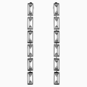 Fluid Drop Pierced Earrings, Gray, Palladium plated
