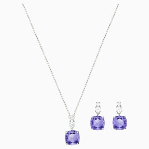 Vintage Set, Violet, Rhodium plated