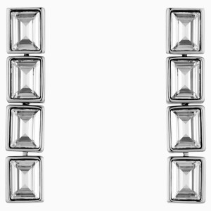 Fluid Drop Pierced Earrings, Gray, Palladium plated