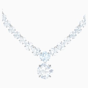Mix Necklace, White, Rhodium plated