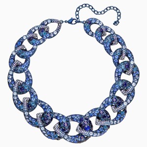 Tabloid Necklace, Multi-colored, Blue PVD Coating
