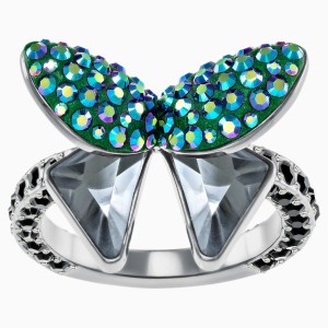Magnetized Motif Ring, Multi-colored, Black Ruthenium plated