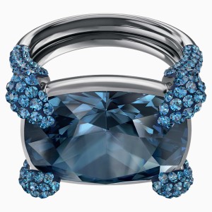 Make Cocktail Ring, Blue, Ruthenium plated