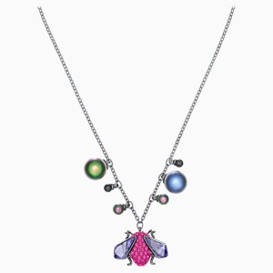 Magnetized Necklace, Multi-colored, Black Ruthenium plated