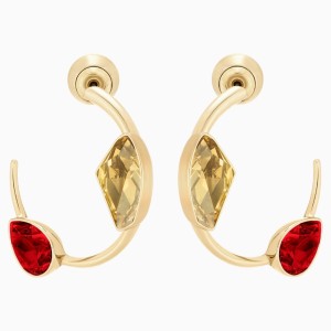 Prisma Pierced Earrings, Multi-colored, Gold-tone plated