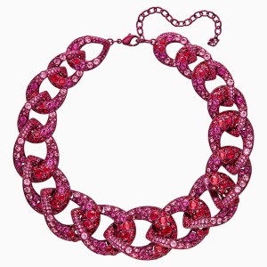 Tabloid Necklace, Multi-colored, Pink lacquer plating