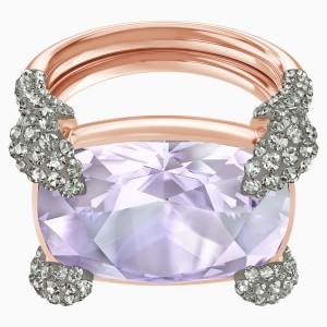 Make Cocktail Ring, Violet, Rose-gold tone plated