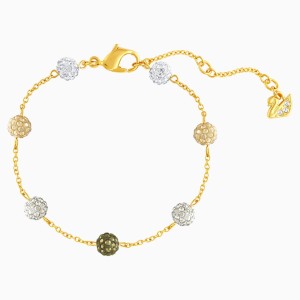 Blow Bracelet, Multi-colored, Gold-tone plated