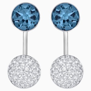 Forward Pierced Earring Jackets, Blue, Palladium plated