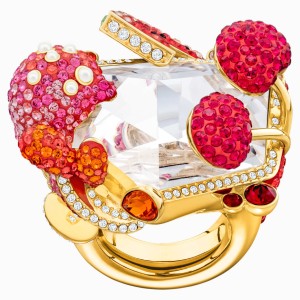 Optimum Cocktail Ring, Multi-colored, Gold-tone plated