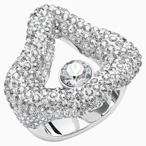 Tigris Open Ring, Gray, Palladium plated