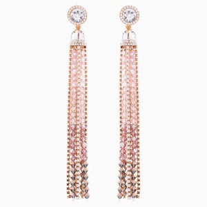 Ocean View Clip Earrings, Multi-colored, Rose-gold tone plated
