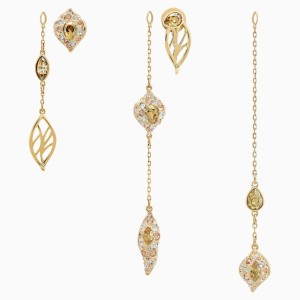 Kolczyki wiszące Graceful Bloom Multi, brązowe, w odcieniu złota