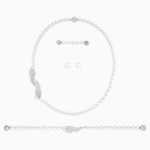 Zestaw Nice, biały, powlekany rodem