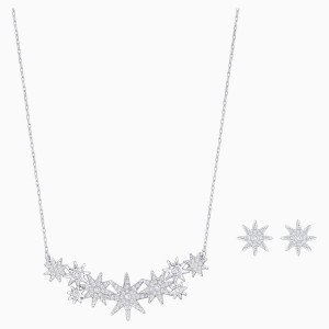 Fizzy Set, White, Rhodium plated