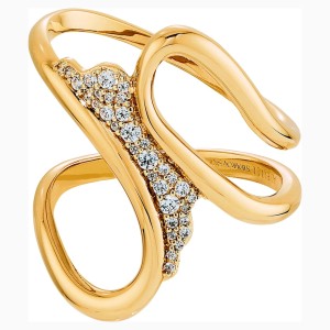Klamra do apaszki z kolekcji Gilded Treasures, biała, powlekana odcieniem złota