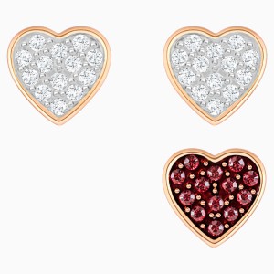 Crystal Wishes Pierced Earring Set, Multi-colored, Rose-gold tone plated