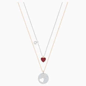Crystal Wishes Heart Pendant, Red, Mixed metal finish