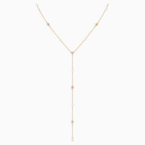 No Regrets Y Necklace, Multi-colored, Gold-tone plated