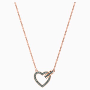Lovely Necklace, Gray, Rose-gold tone plated