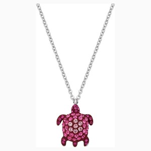 Wisiorek Mustique Sea Life Turtle, mały, różowy, powlekany palladem