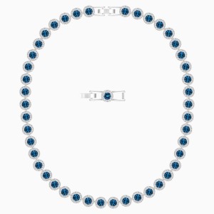 Angelic Necklace, Blue, Rhodium plated
