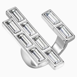 Fluid Azzurro Open Ring, Gray, Palladium plated