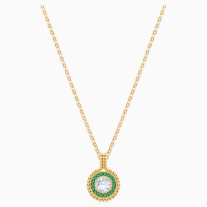 Oxygen Pendant, Multi-colored, Gold-tone plated