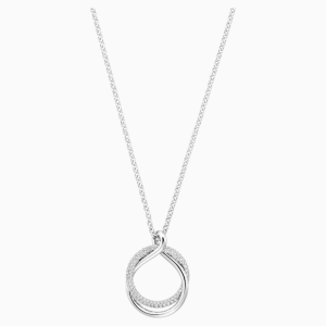 Exact Pendant, White, Rhodium plated