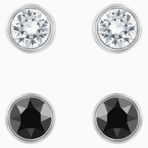 Harley Pierced Earring Set, Black, Ruthenium plated