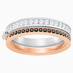 Hint Double Ring, White, Mixed plating