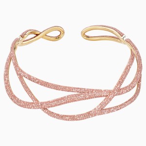 Efektowny naszyjnik typu choker z kolekcji Tigris, różowy, w odcieniu złota