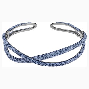 Naszyjnik typu choker z kolekcji Tigris, niebieski, powlekany rutenem