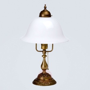 Dekorowana lampa stołowa Carolin z mosiądzu