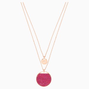 Ginger Pendant, Pink, Rose-gold tone plated