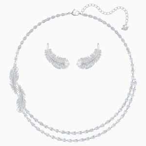 Zestaw Nice, biały, powlekany rodem