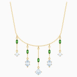 Oz Necklace, White, Gold-tone plated