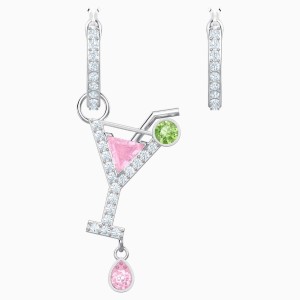 No Regrets Cocktail Pierced Earrings, Multi-colored, Rhodium plating