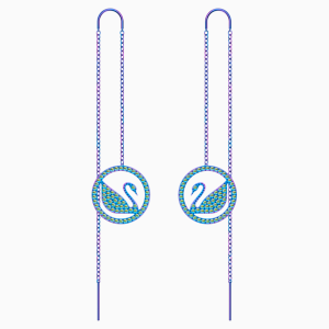 Pop Swan Pierced earrings, Purple, Lilac PVD coating