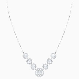 Sparkling Dance Necklace, White, Rhodium plated