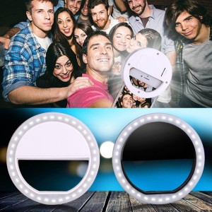 Portable Smart Ring LED Camera - Lampa pierścieniowa LED - Biała