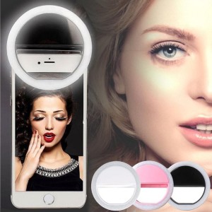 Portable Smart Ring LED Camera - Lampa pierścieniowa LED - Różowa