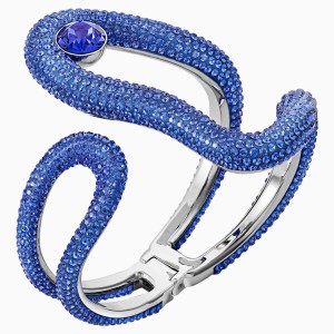 Tigris Cuff, Blue, Palladium plated